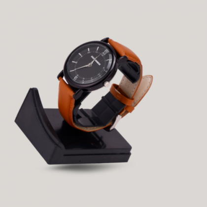 Customized Orange and Black Sporty Wristwatch with Logo