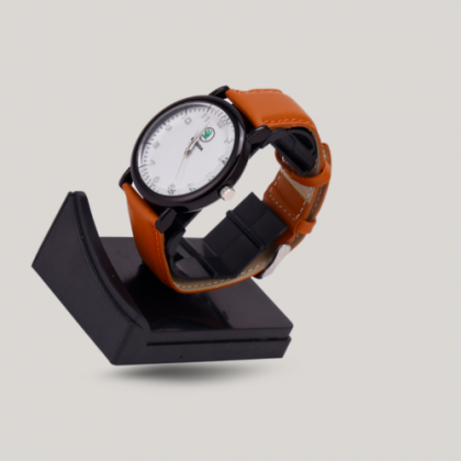 Customized Orange Trimmed Sport Wristwatch with Logo