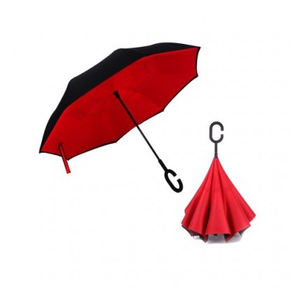 Personalized Inverted Umbrella With Hands-free C Handle