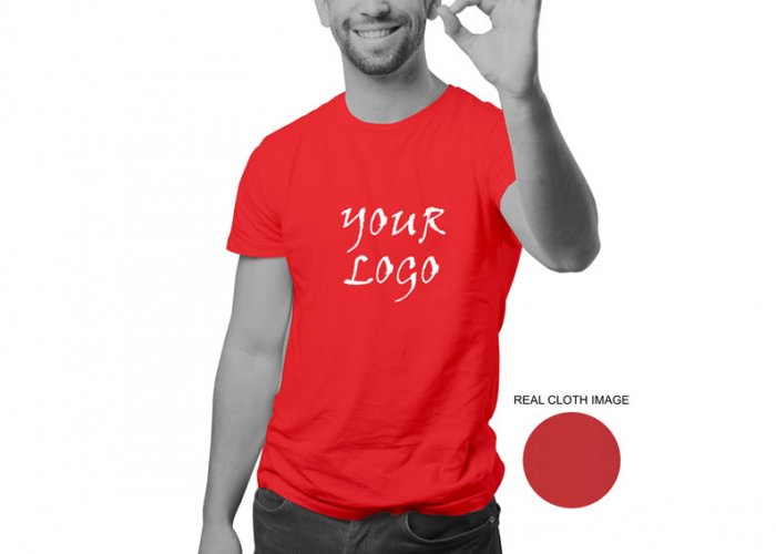 tryllekunstner aktivering Arbejdsløs Personalized Red Promotional T-Shirt (Round Neck) / Micro Polyster - Dry  Fit in Delhi, Gurgaon, Noida, NCR, India | Brand My Brand