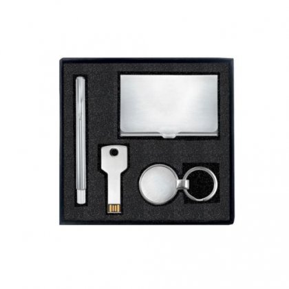 Gift Set Of Four (Card Holder, Keychain, Pen And Pen Drive - 8Gb)