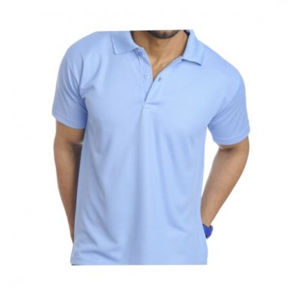 Personalized Polo T Shirt (Sky Blue) Polyester Cotton
