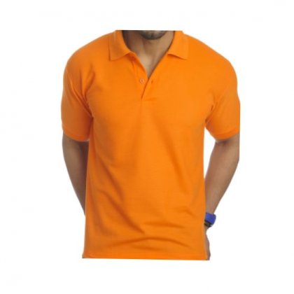 Personalized Polo T Shirt (Orange) Polyester Cotton