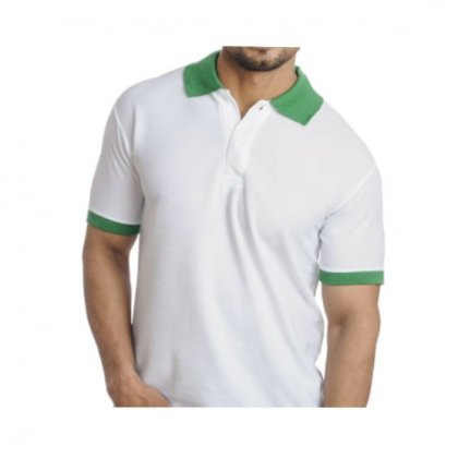 Personalized Polo T Shirt (White-Parrot) Polyester Cotton