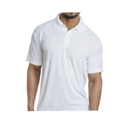 Personalized Polo T Shirt (White) Polyester Cotton