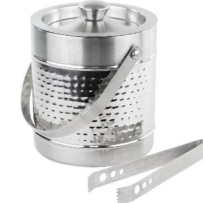 Stainless Steel Plain And Hammered Ice Bucket