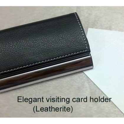 Personalized Elegant Visiting Card Holder - Leatherette