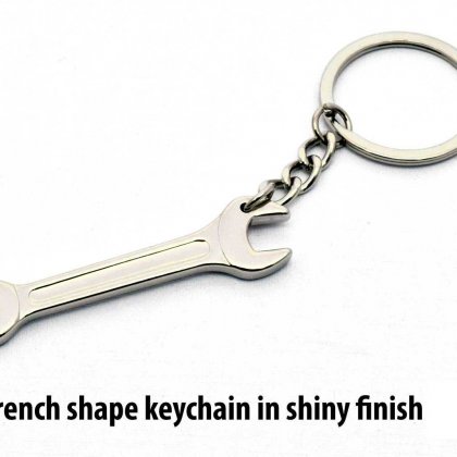 Personalized Wrench Shape Keychian In Shiny Finish