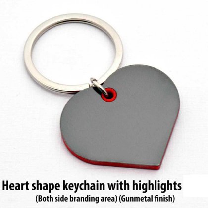 Personalized Heart Shape Keychain With Highlights