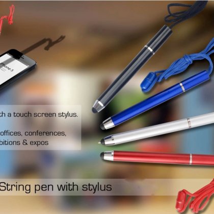 Personalized String Pen With Stylus
