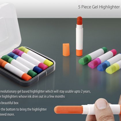 Personalized 5 Pc Gel Highlighter Set  (With Box)