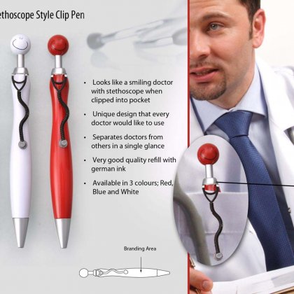 Personalized Doctor Stethoscope Style Clip Pen