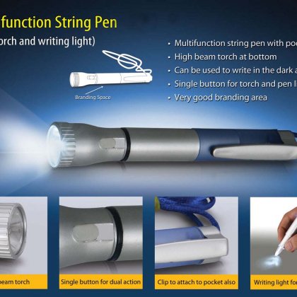 Personalized Multifunction String Pen With Torch And Writing Light
