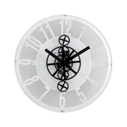 Personalized Classy Concave Clock With Moving Gears (Exclusive)